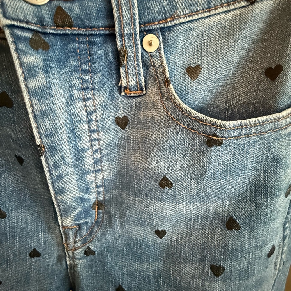 Madewell Heart Print Skinny Jeans 27 High Rise Ankle Denim - Picture 9 of 11